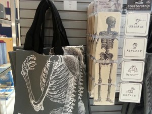 Skeleton coasters and bags