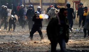 Tear gas in Muhammed Mahmoud Street, Cairo